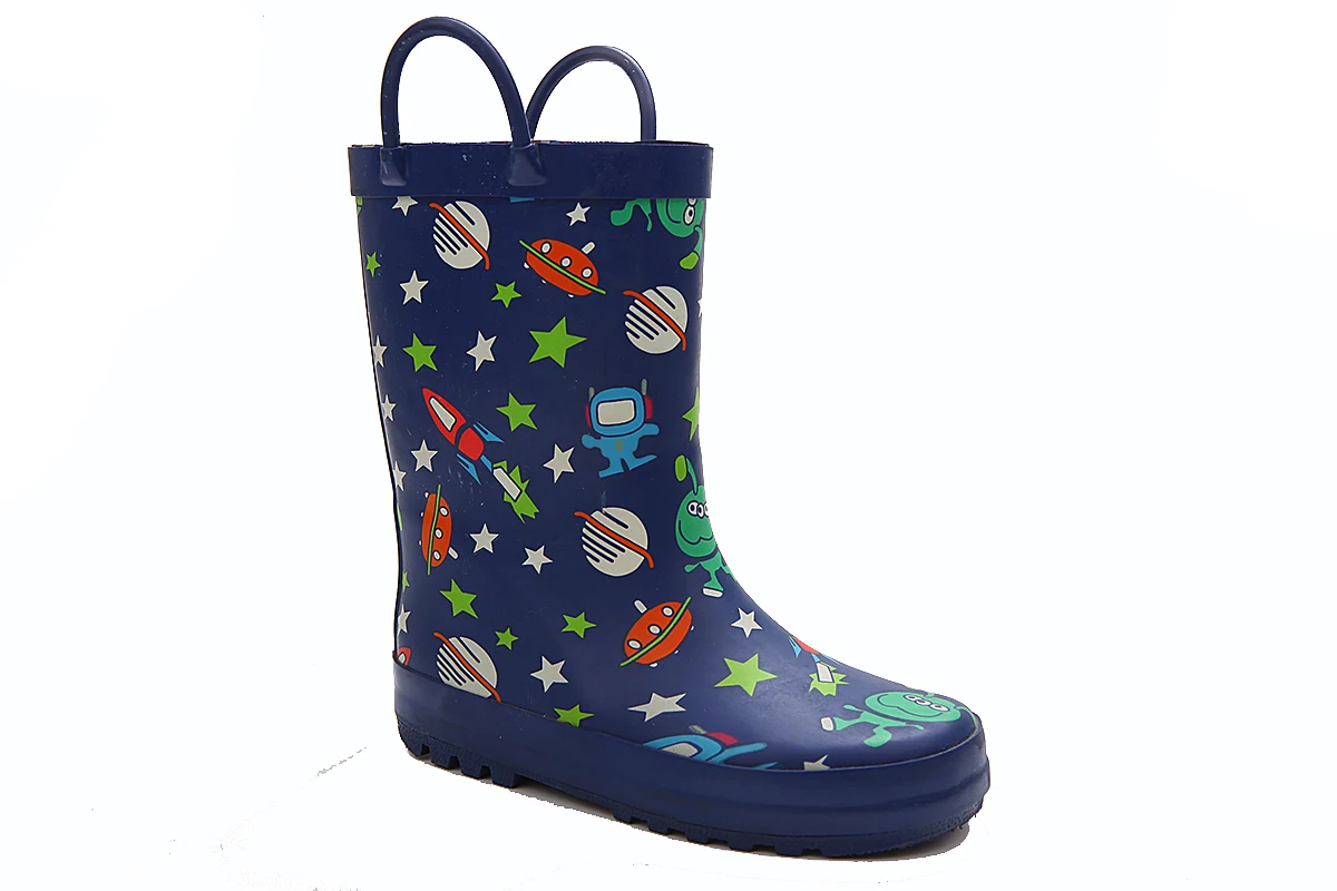 kids girls lovely latest in cartoon animal printing rubber rain boots for children