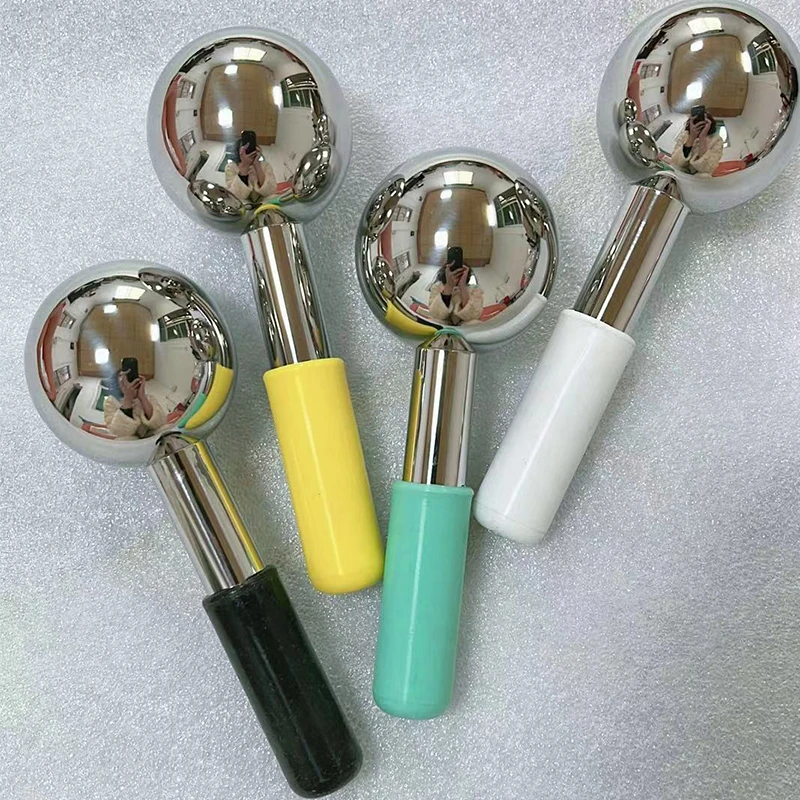 Stainless Steel Facial Beauty Ice Ball Stick Edema Removal Face Massager Cryo Massage Tools Body Neck Skin Care Home Spa Roller
