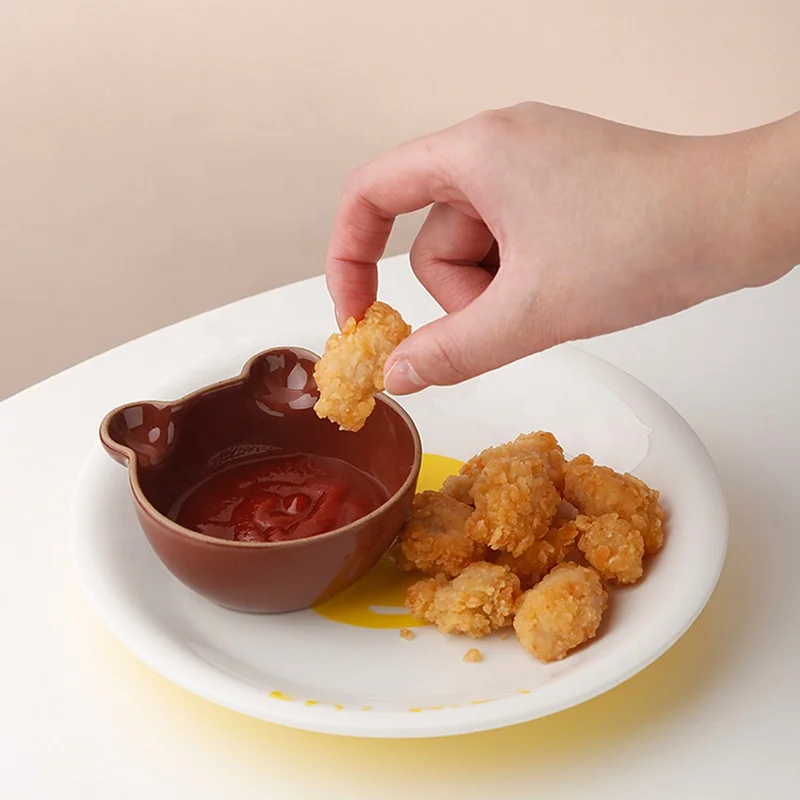Creative Small Cat Shape Ceramic Plates Dishes Food Soy Sauce Dessert Snack Dipping Dish