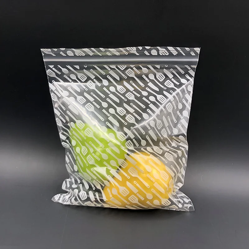 China supplier factory Custom pattern Reusable  Resealable Plastic Food Storage Ziplock Bag