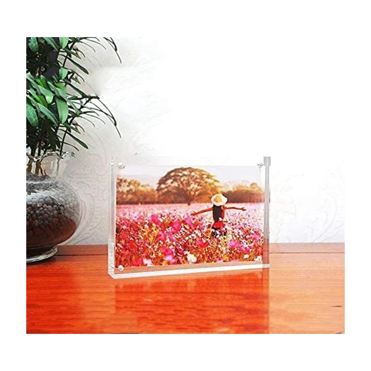 8.5 x 11 Inch Acrylic Magnetic Photo Frame Lucite  Acrylic Block Photo Frame Transparent Plexiglass luxury photo frame