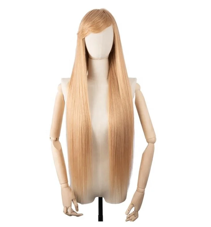 Noble Bone straight 12 to 36 inches natural black ombre blonde color high resistant fiber with closure synthetic hair bundles