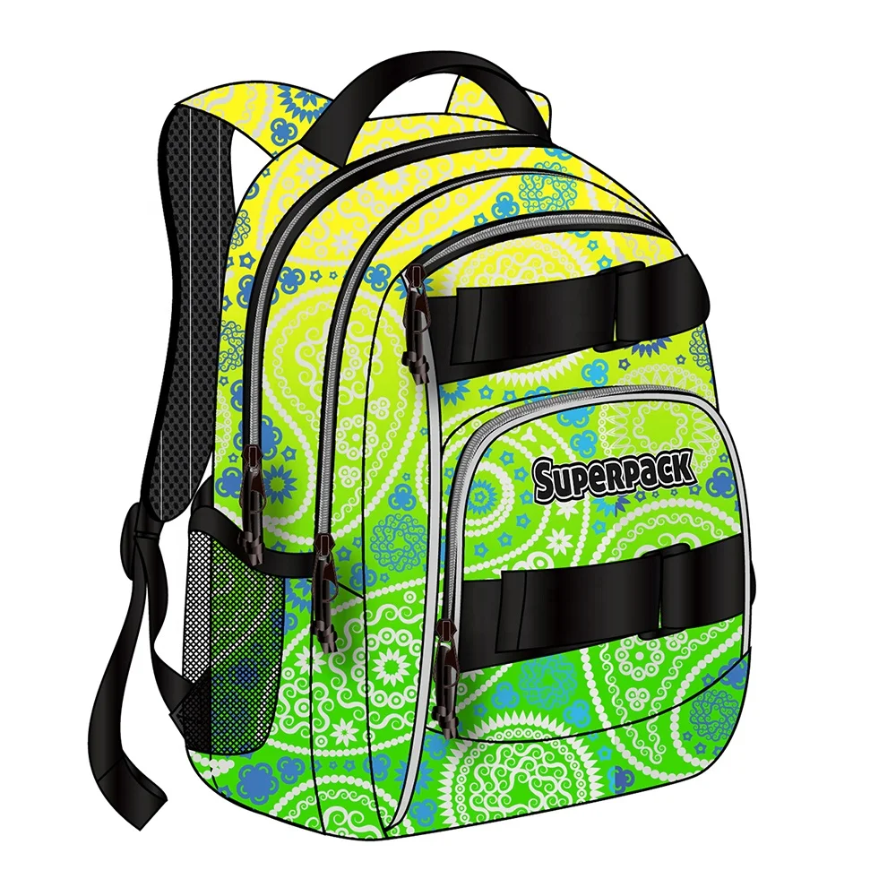 2024 Factory Design Superpack  Neon Color-Block Large Capacity Backpack with Waist Bag Set,Sports Bag Outdoor School Bag