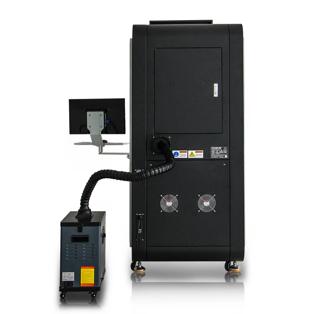 Enclosed Fume Extractor JPT MOPA Fiber Laser Stainless Steel Color Laser Engraving 60W Fiber Laser Marking Machine for Sale