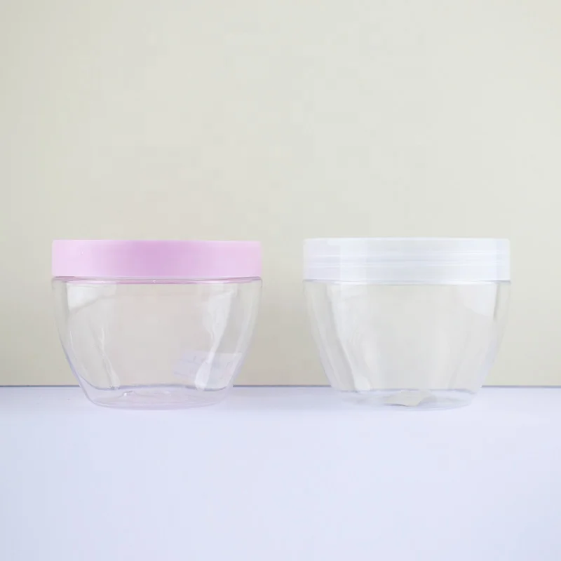 8 oz 250g Clear plastic jars with lids for body butter cream packaging wholesale