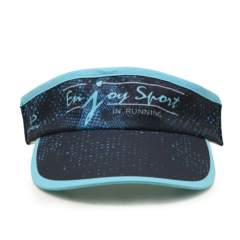 Outdoor Running Visor Hat Sublimation Print Elastic Back Visor Customized Logo Visors