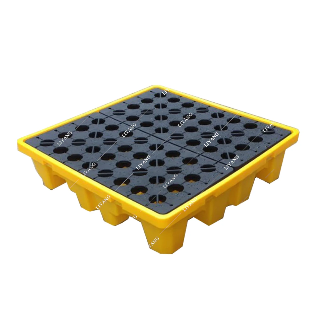 Spill Pallet 4 Drum Oil Spill Control Chemical Industry Storage Usage.