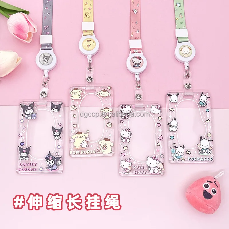 Wholesale anime Melody Sanrioes Anime cartoon lanyard with card holder for Student