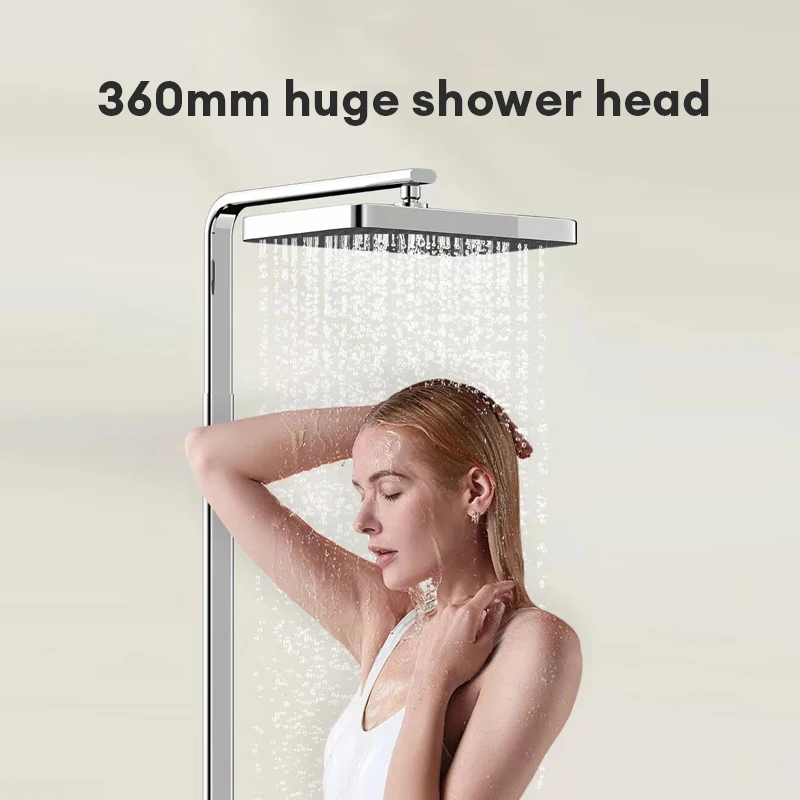 JOMOO Intelligent Automatic Descaling Shower Set Bathroom Piano Key Shower SystemTemperature Sensing Digital Display Bath Mixer