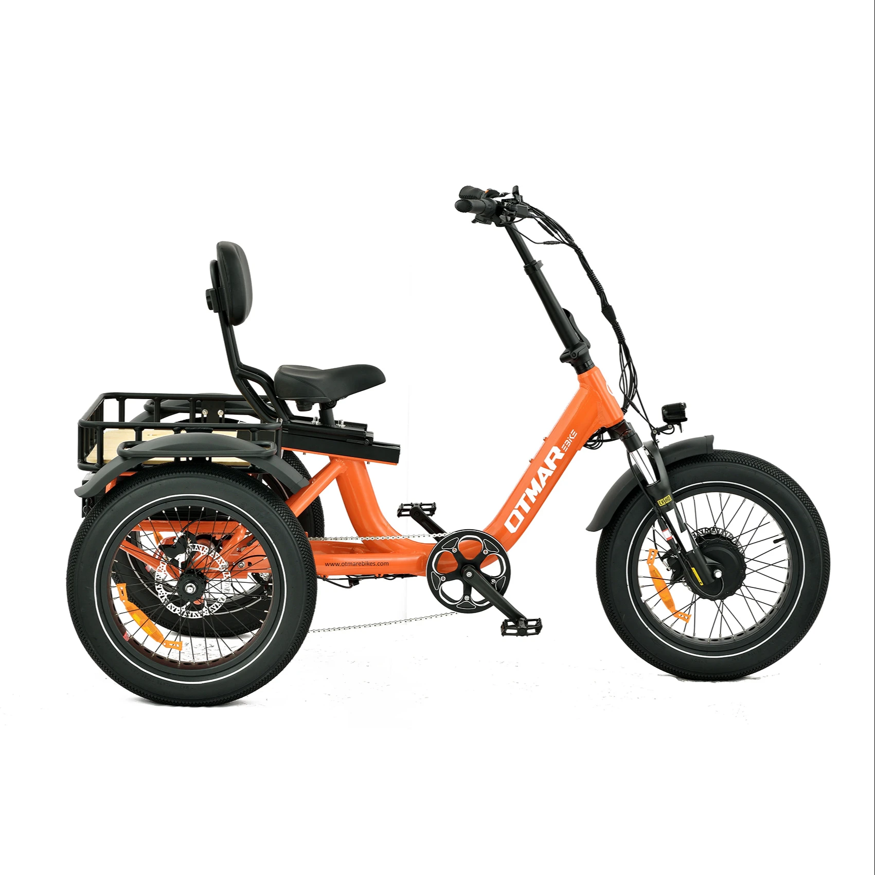 2024 New Model Big Saddle With Backrest And Move Front And Rear Cargo Trishaw Fat Tire Rear Electric Tricycle