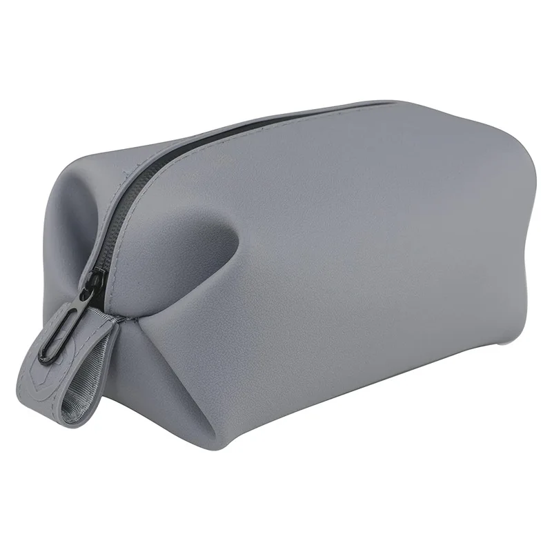 Custom Logo Travel Zipper Pouch Trousse De Maquillage Pink Beauty Makeup Storage Organizer Silicone Cosmetic Bag With Handle