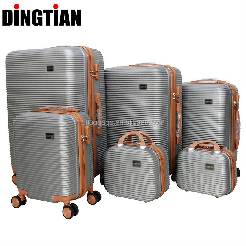 vintage suitcase set travel Luxury trolley luggage bag ABS 6 pieces set hand carry luggage suitcase kids cosmetic bag for women