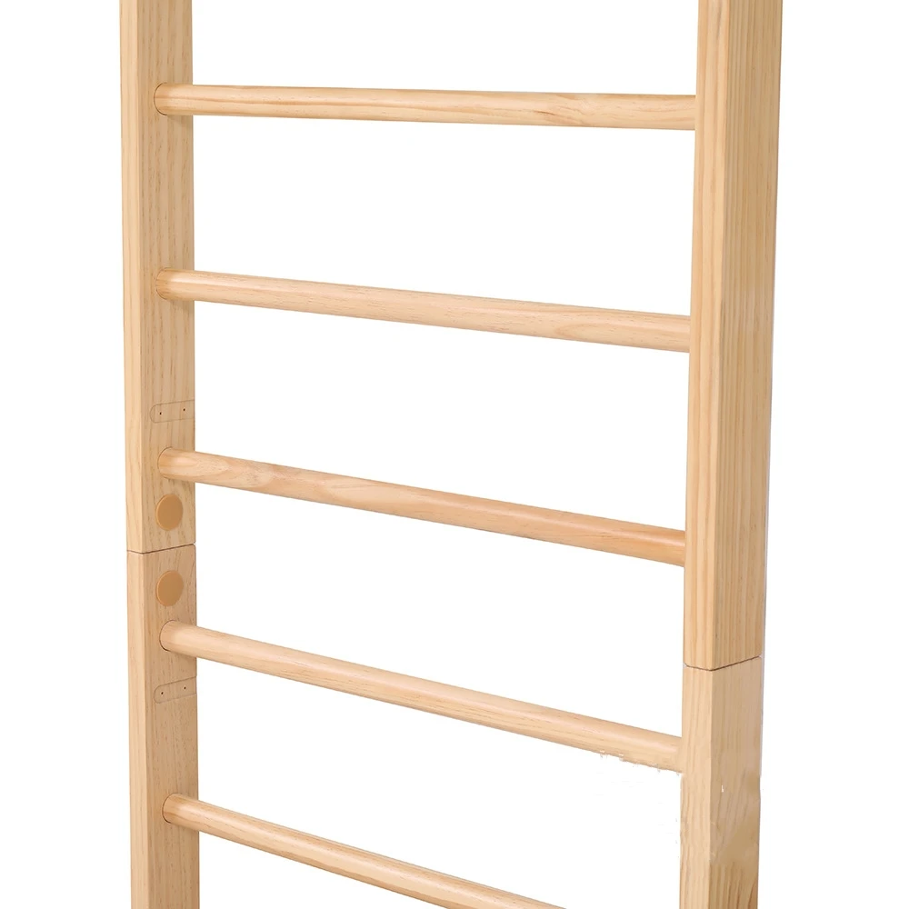 Indoor Wooden Swedish Ladder Gym Wall Hanging Rod With Wall Hanging Rod Wooden Bar