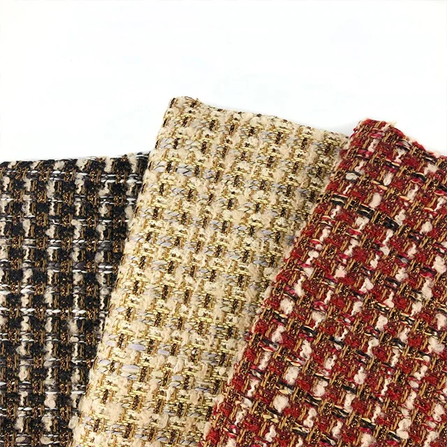 Твидовая шерстяная ткань среднего веса, окрашенная в пряжку ткань для женского верхнего пальто, жилета, одежды, костюма, куртки