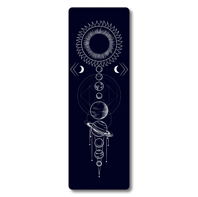 2021 Hot Selling Wholesale Recycled Rubber And Suede Yoga Mat Folding With Solar System Black Navy Blue Space Custom Printed