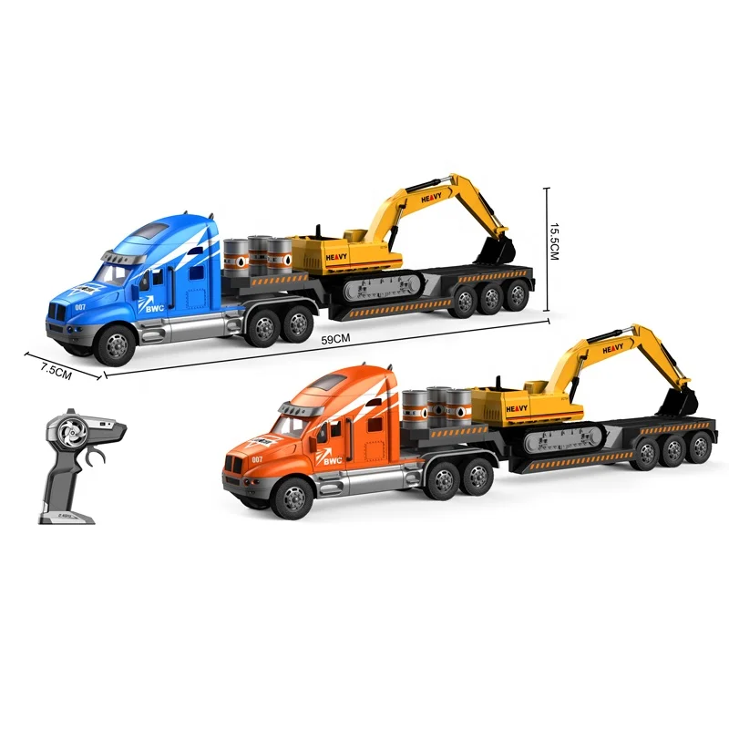 Rc Engineering Trailer Toys 1:14 Remote Control Towing Truck Toy Vehicle For Kids