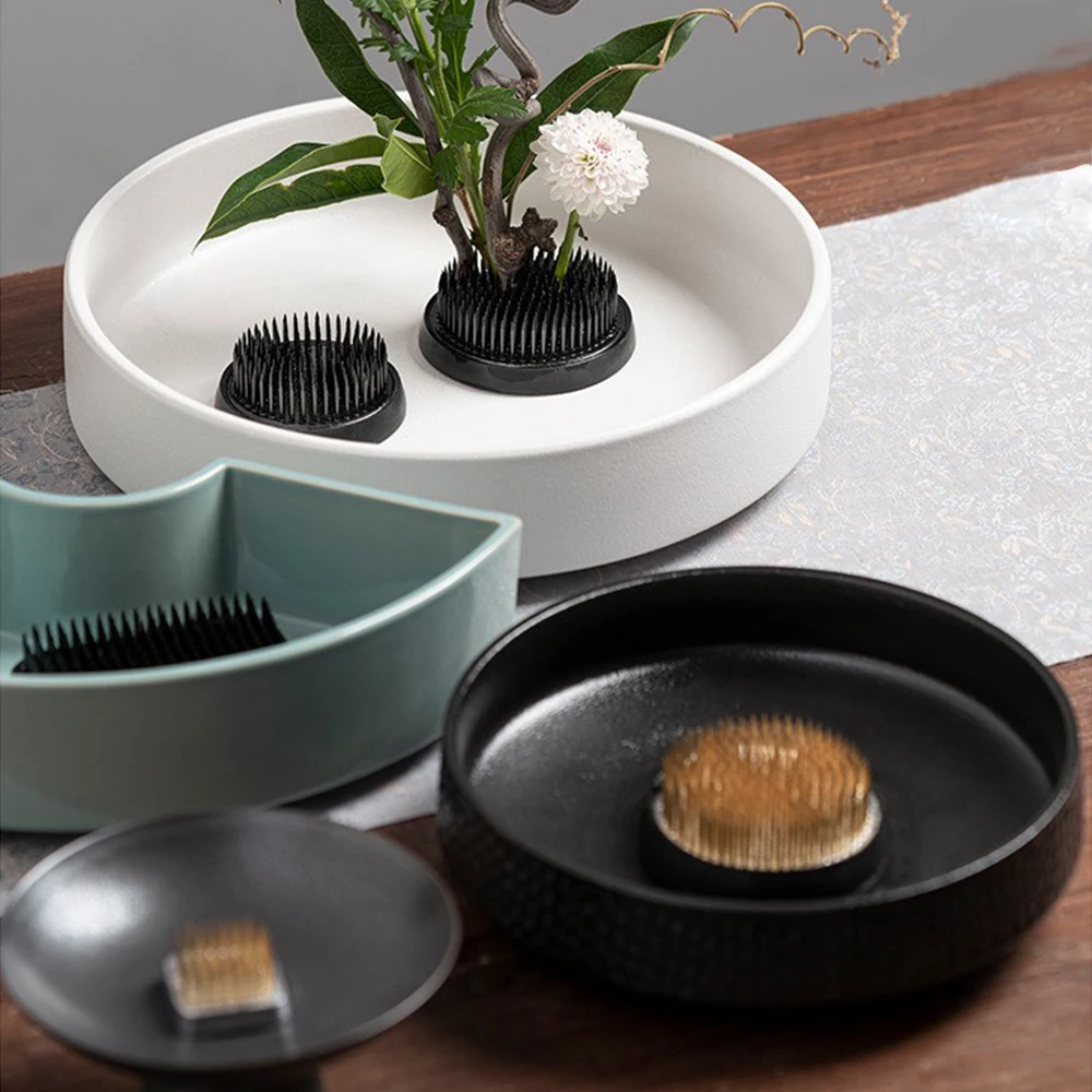 Wholesale Kenzan 60mm Diameter Floral Flower Holder Arranging Tool Kenzan Ikebana Upgraded Brass Pin Frog Pin