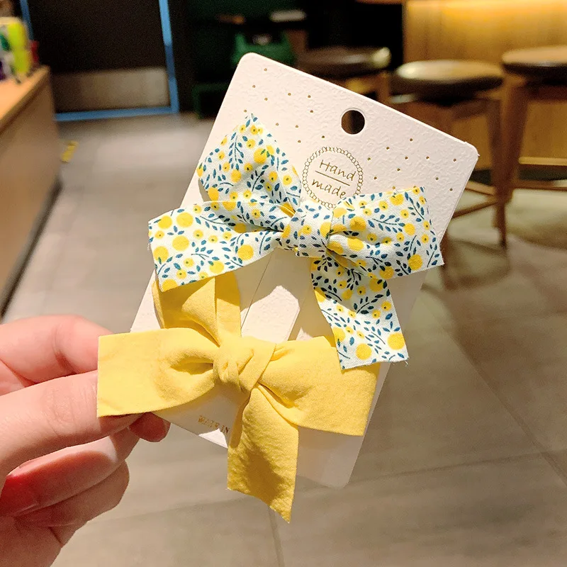 Children Bowknot Hair Clip Kids Small Fresh Colorful Bow Side Clip Set Baby Cute Flower Hairpin Hair Accessories