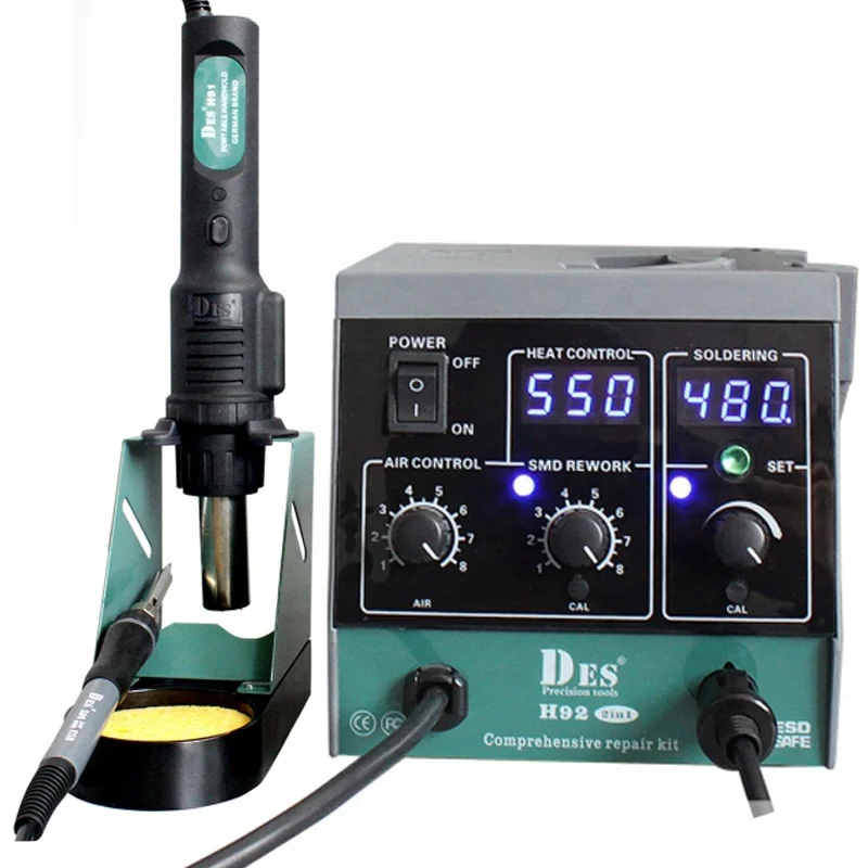 (Have In Stock) Digital 2In1 Welding Separating Machine Hot Air Gun Desoldering Station Des H92 Internal Soldering Iron
