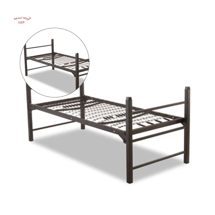 Factory Direct Selling Steel Single Bed university Stacked Metal Bed Frame