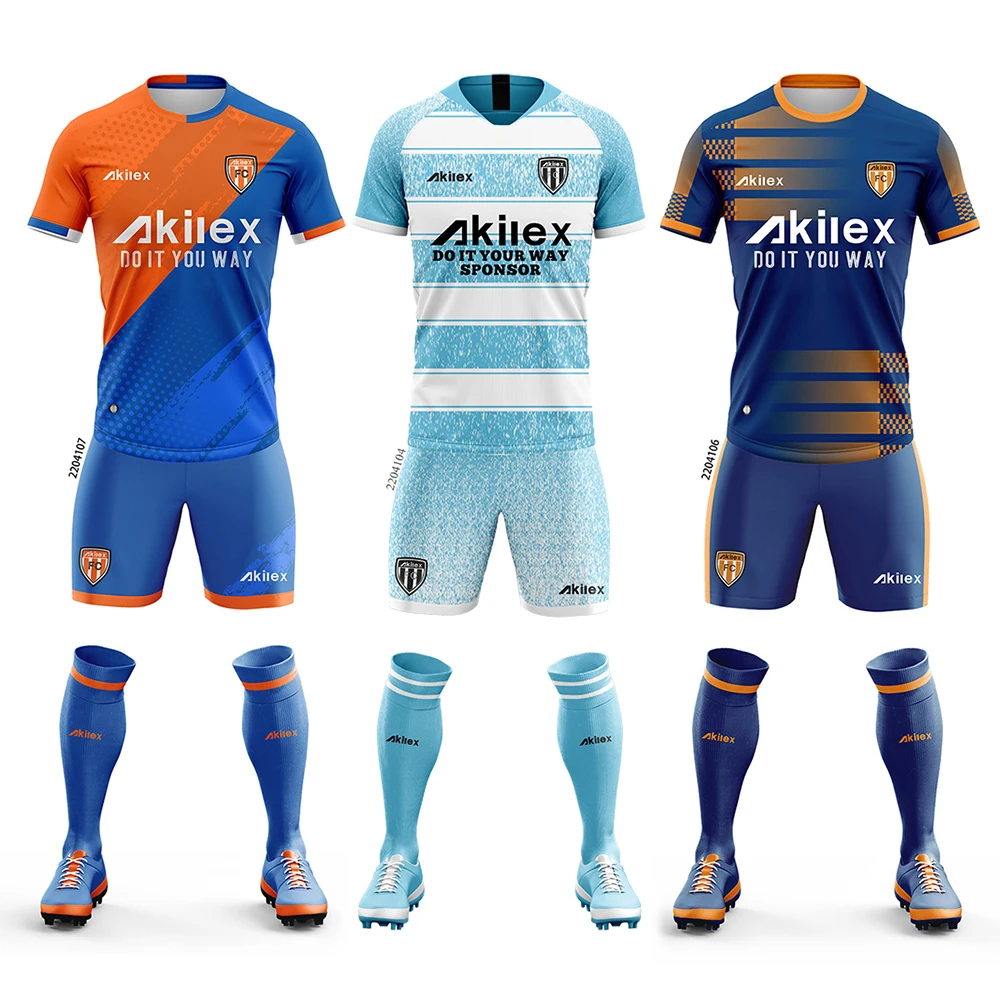 Sublimation Printed OEM Service low MOQ soccer T-shirt football and shorts football for men