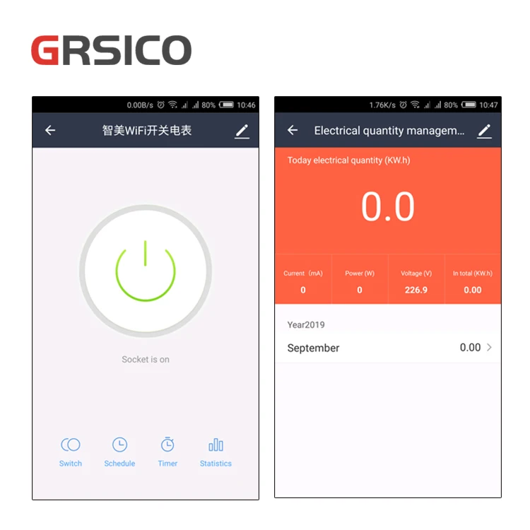 Smart Electricity Energy Meter for Tuya APP WIFI Remote Control Stop with Power Statistics, Support Alexa and Google Home Voice
