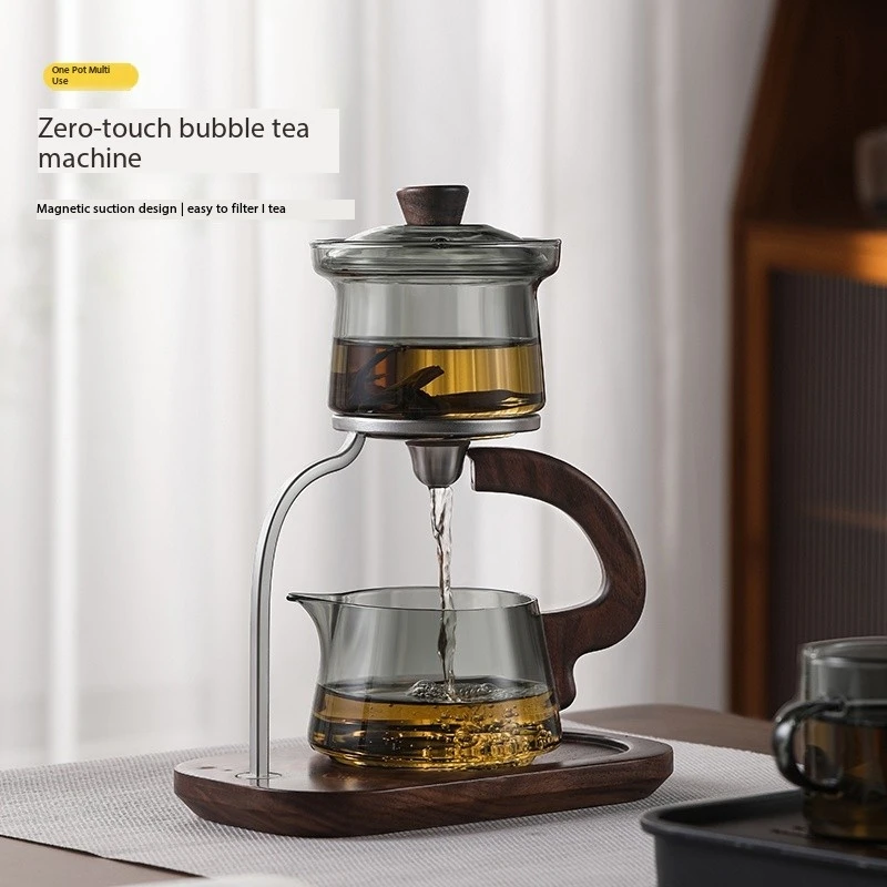 World semi-automatic tea maker glass tea set home tea bowl lazy simple coffee makerGlass teapot