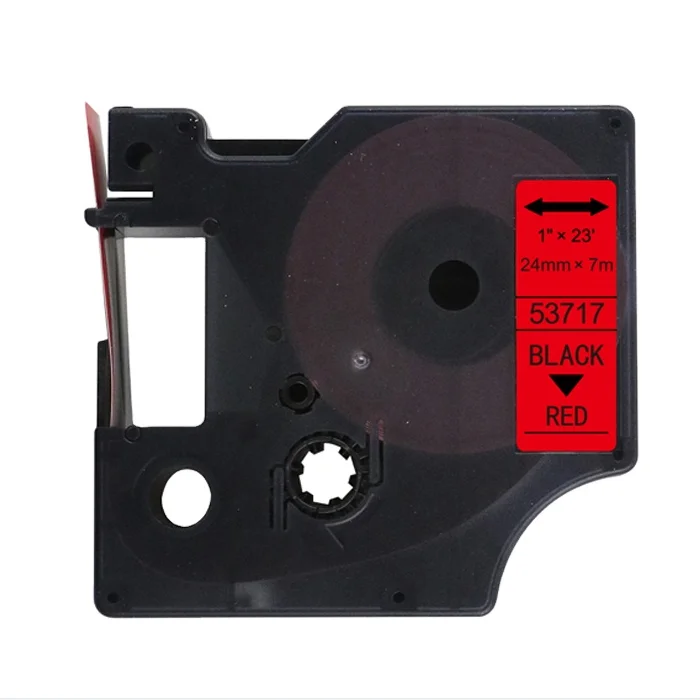 dymo plastic label 53717 label tape 24mm black on red for dymo label manager