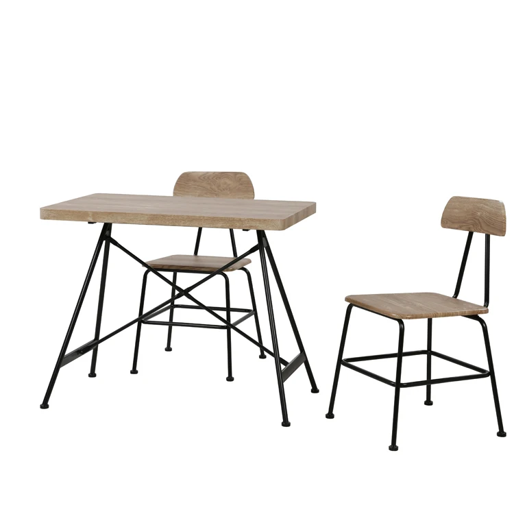 Деревянные настольные металлические железные ножки JUSTHOME, Модный маленький обеденный стол и набор из 2 стульев