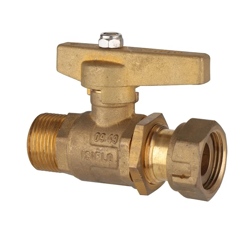 CW617N forged brass water meter ball valve with lock