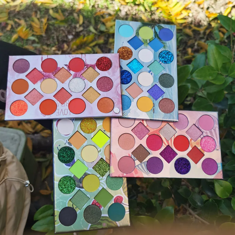 OEM Лидер продаж косметика оптом 72 цвета 4 страницы мерцающий и сияющий макияж тени для век Палитра частная торговая марка тени для век