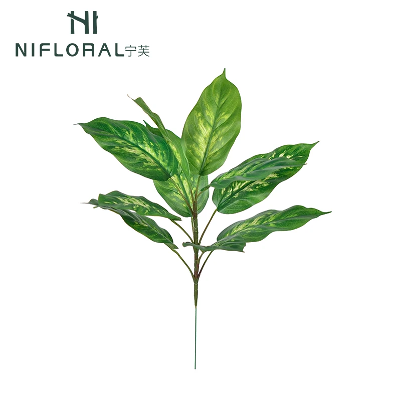 Nifloral озеленение зелень 55 см искусственные пестрые цвета Goeppertia Makoyana листья кусты