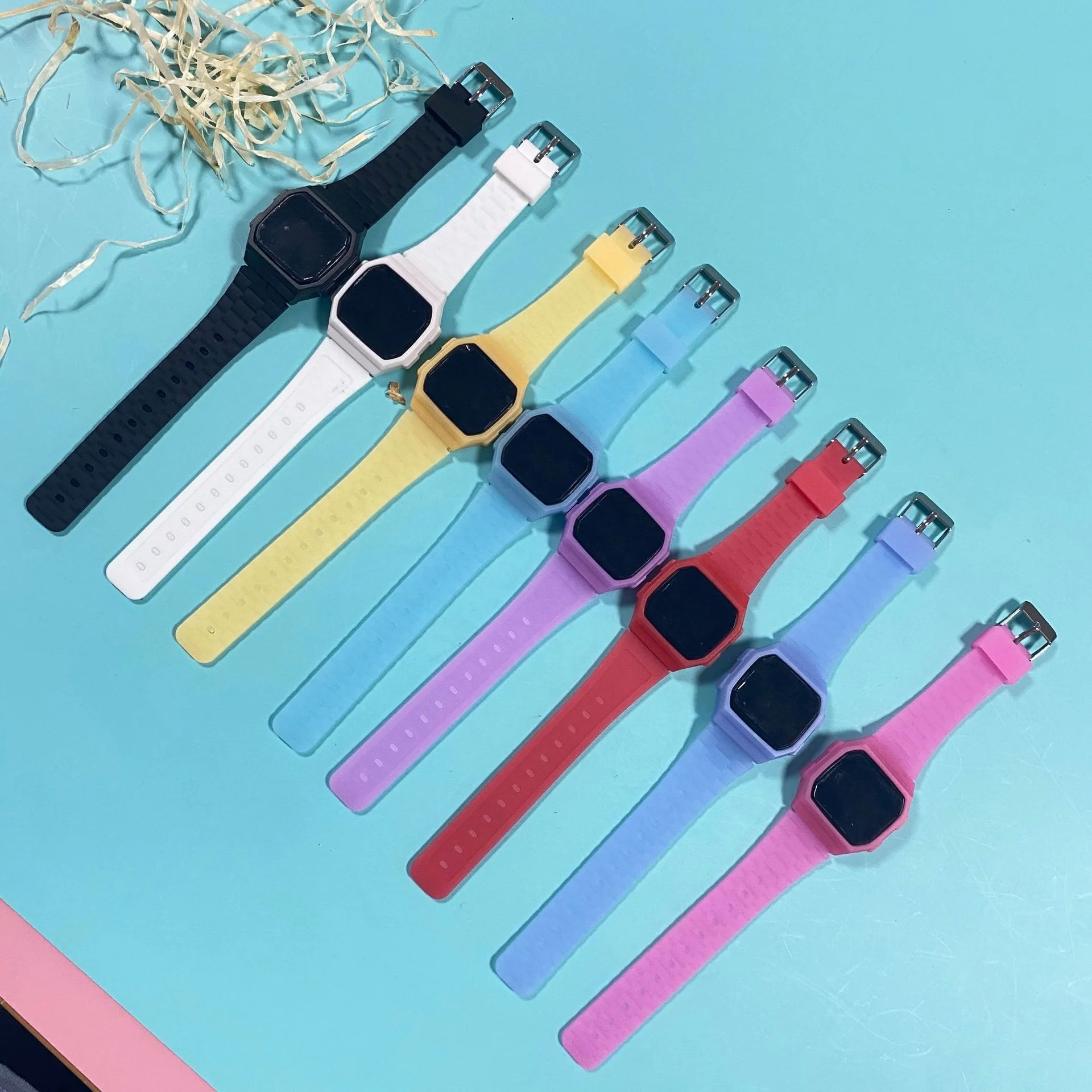 Style Plastic Material Children Wrist Watches Kids White Light Digit Display Touch Led  Kids Digital Watch