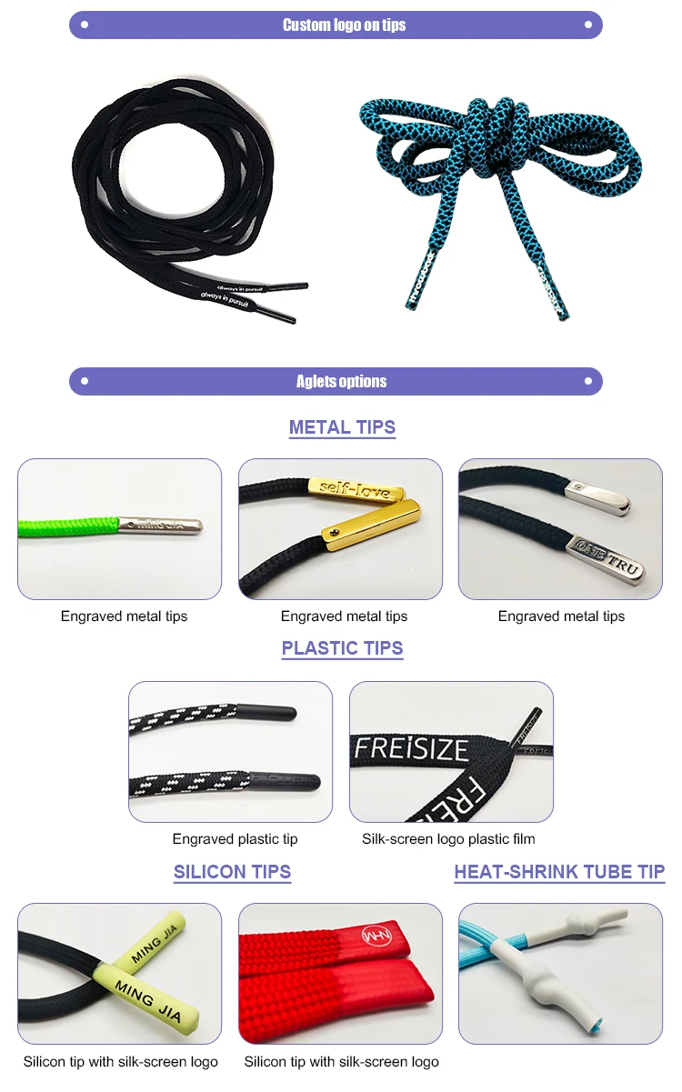 Mingjia Customized Universal Nylon Colour Striped Two Tone Shoelace Flat