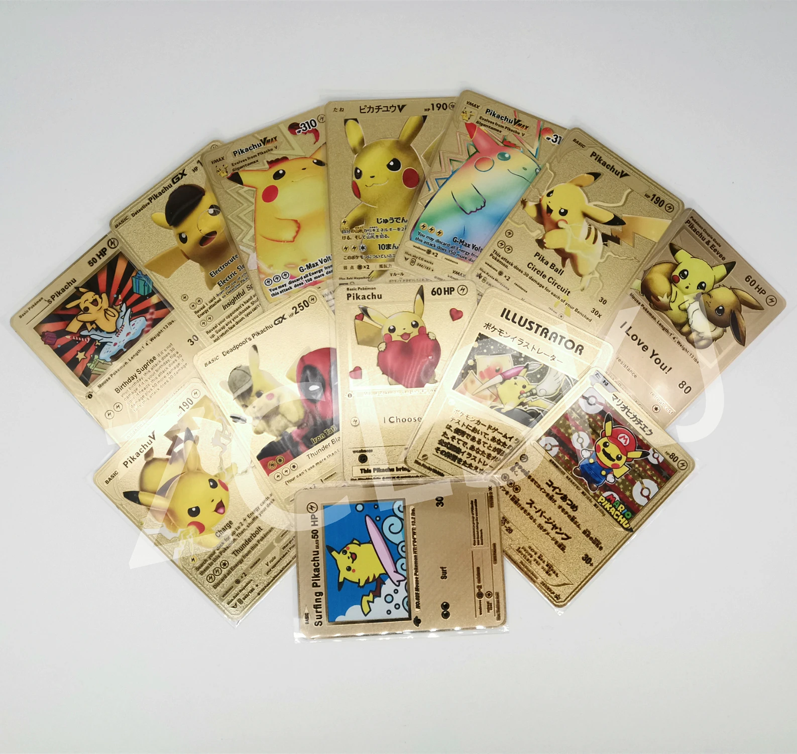 2022 Boya Vmax Gx Gold Card Metal Pokemon Cards 1st First Edition New Trading Playing Cards Game