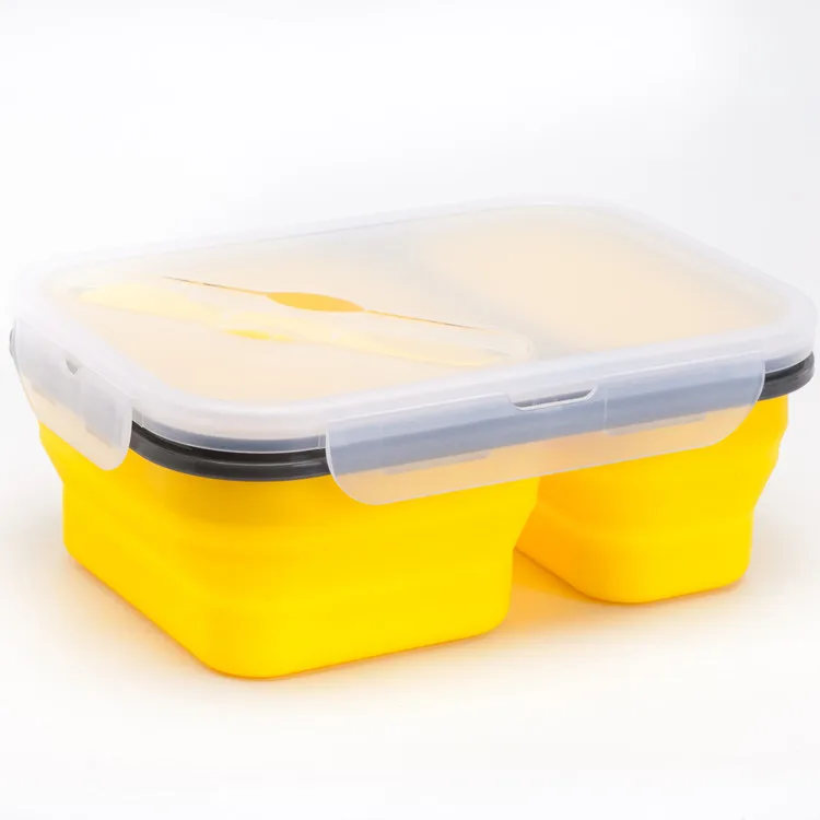 BPA Free Eco Friendly Silicone Collapsible School Lunch Boxes