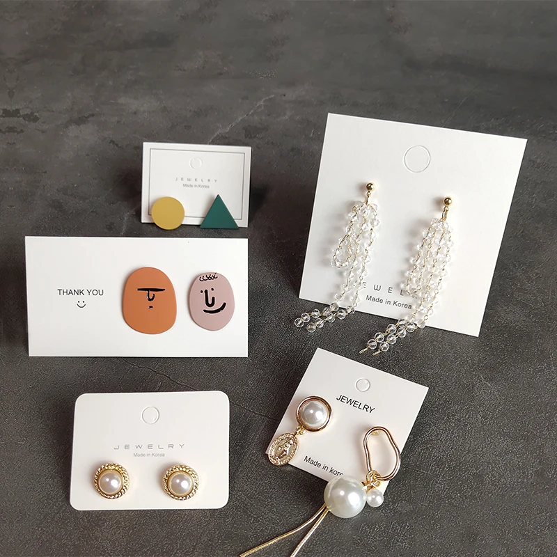 pink paper jewelry packaging and display card for women earrings