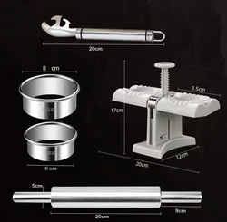 Kitchen tools manual press food grade cut mold stainless steel rolling pin 4 Pack tool Anti-scald Holder dumpling maker Set