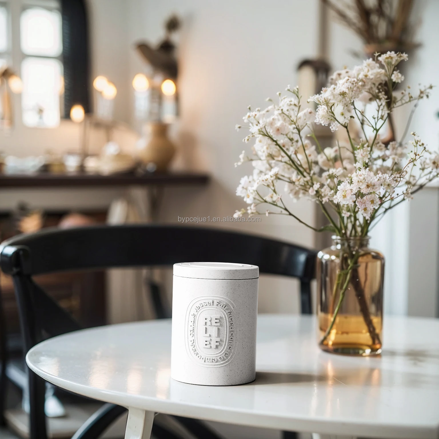 Wholesale 10oz Original Modern Design Empty Concrete Candle Jar Luxury Cement Candle Vessels with Lid Customized Logo In Bulk