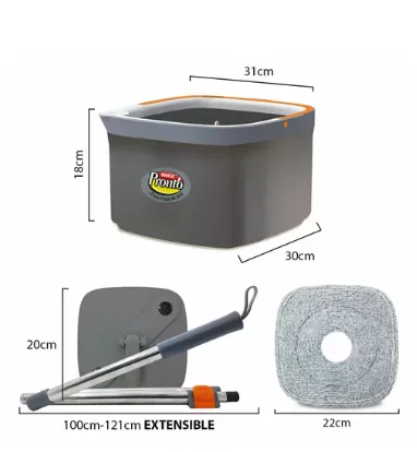 360 Rotation Magic Spin Easy Mop With Twist Two Replacement Mop Heads Easy Hydrate Water