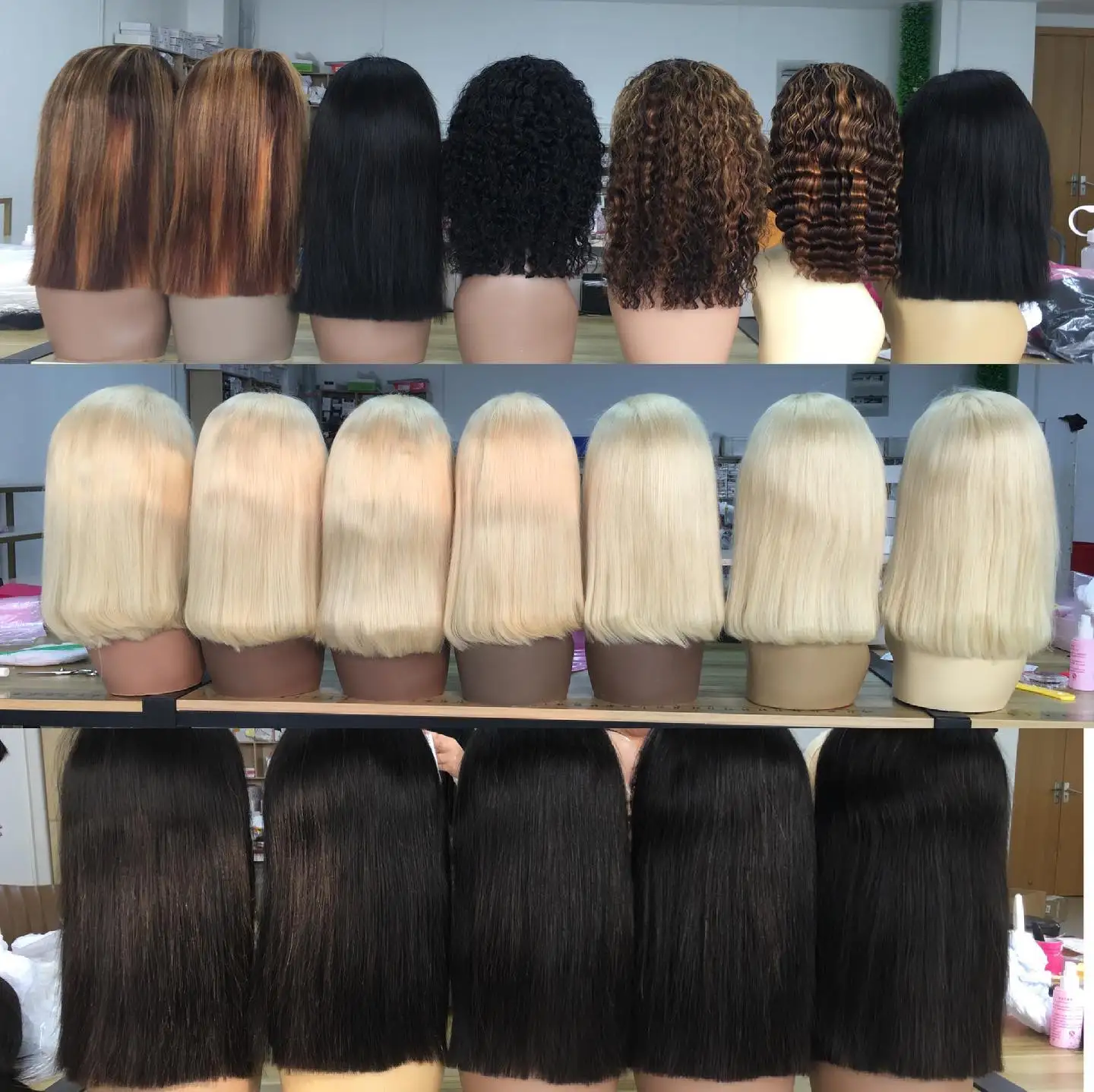 Wholesale High quality 12A grade CLEMENTINE long bob wigs peruvian bob wigs peruvian curly  bob wigs