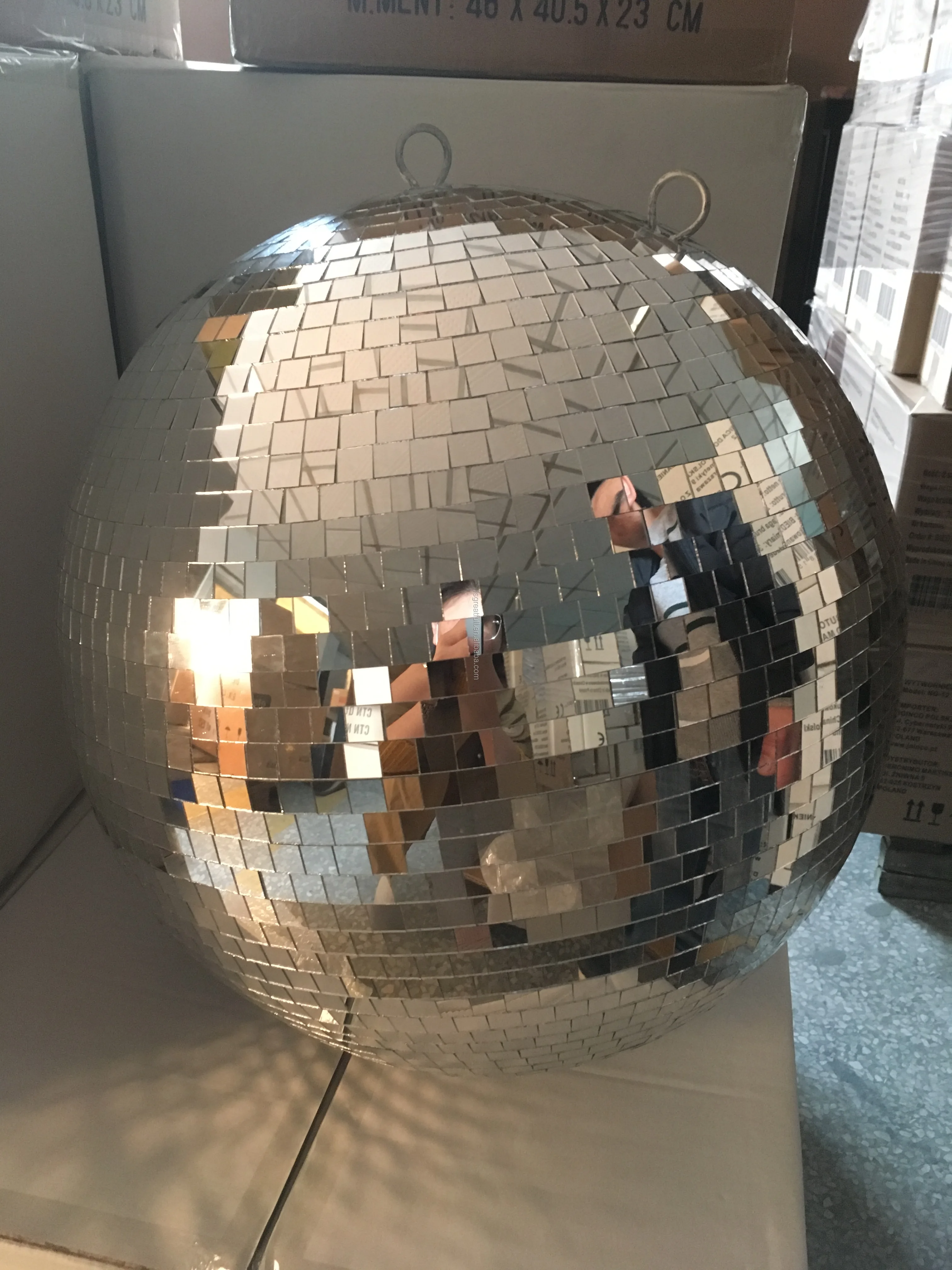 customized sizes 20cm 30cm 40cm 50cm 60cm Silver chrome pink blue green different colored disco ball lights glass mirror ball