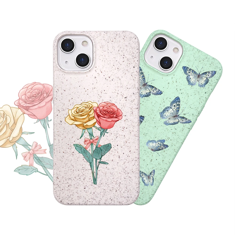 Tenchen Wheat strew Bamboo fiber Biodegradable Phone Case Cover for iPhone