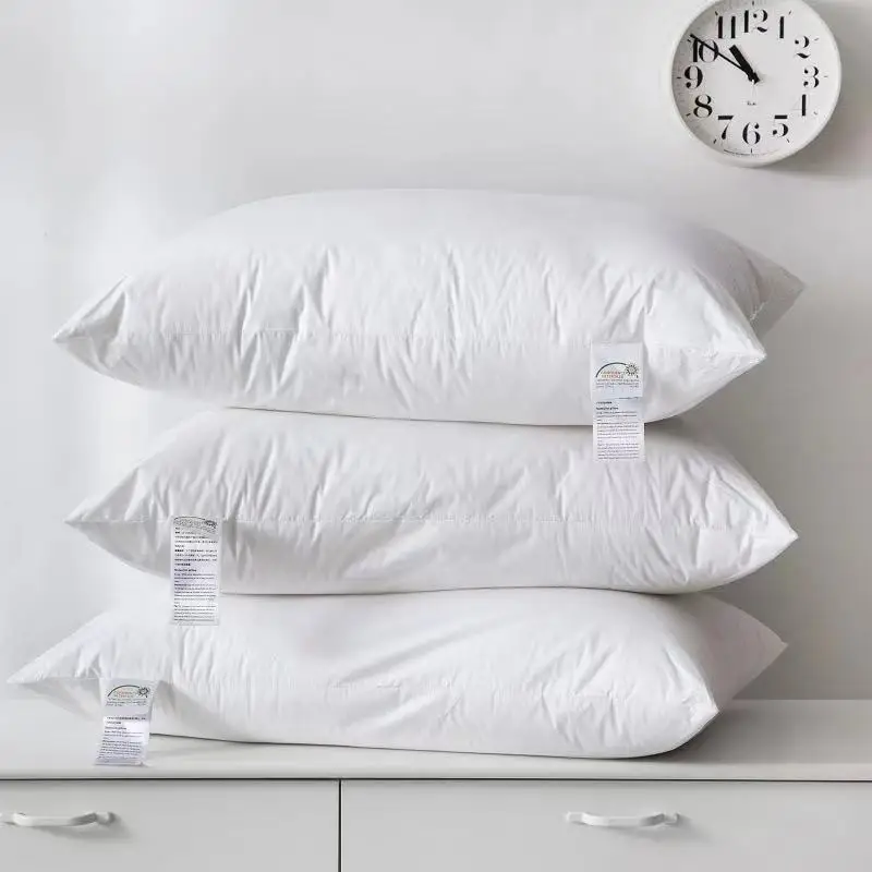 Wholesale goose duck down feather bed pillows premium cervical pillow luxury long pillow