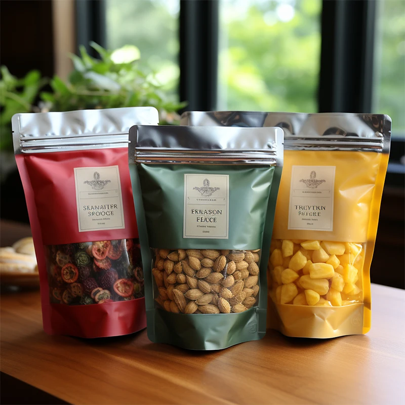 Custom Printed Aluminum Foil Bag Ziplock Mylar Pouch Packaging Food Grade Smellproof Ziplock Bags With Clear Window