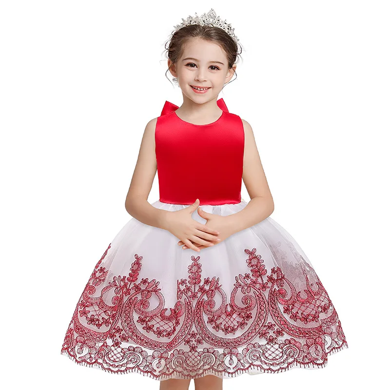 wholesale tulle lace embroidery 6 color beby girl dress baby girl summer ball gown prom dress for 1 to 5 years