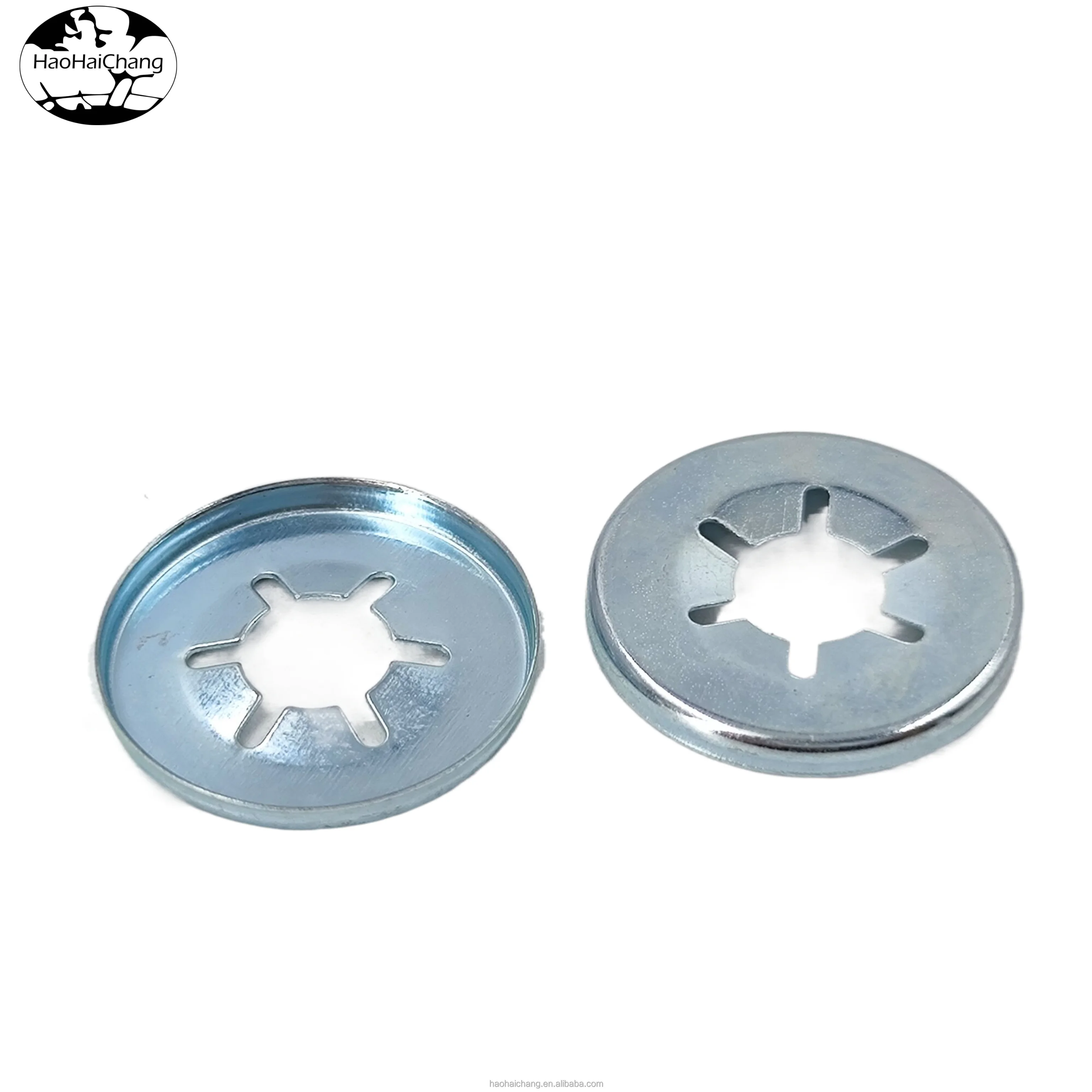 Customized non standard stamping spring steel quincunx stop circlip blue zinc plated lock washer (1600658562257)