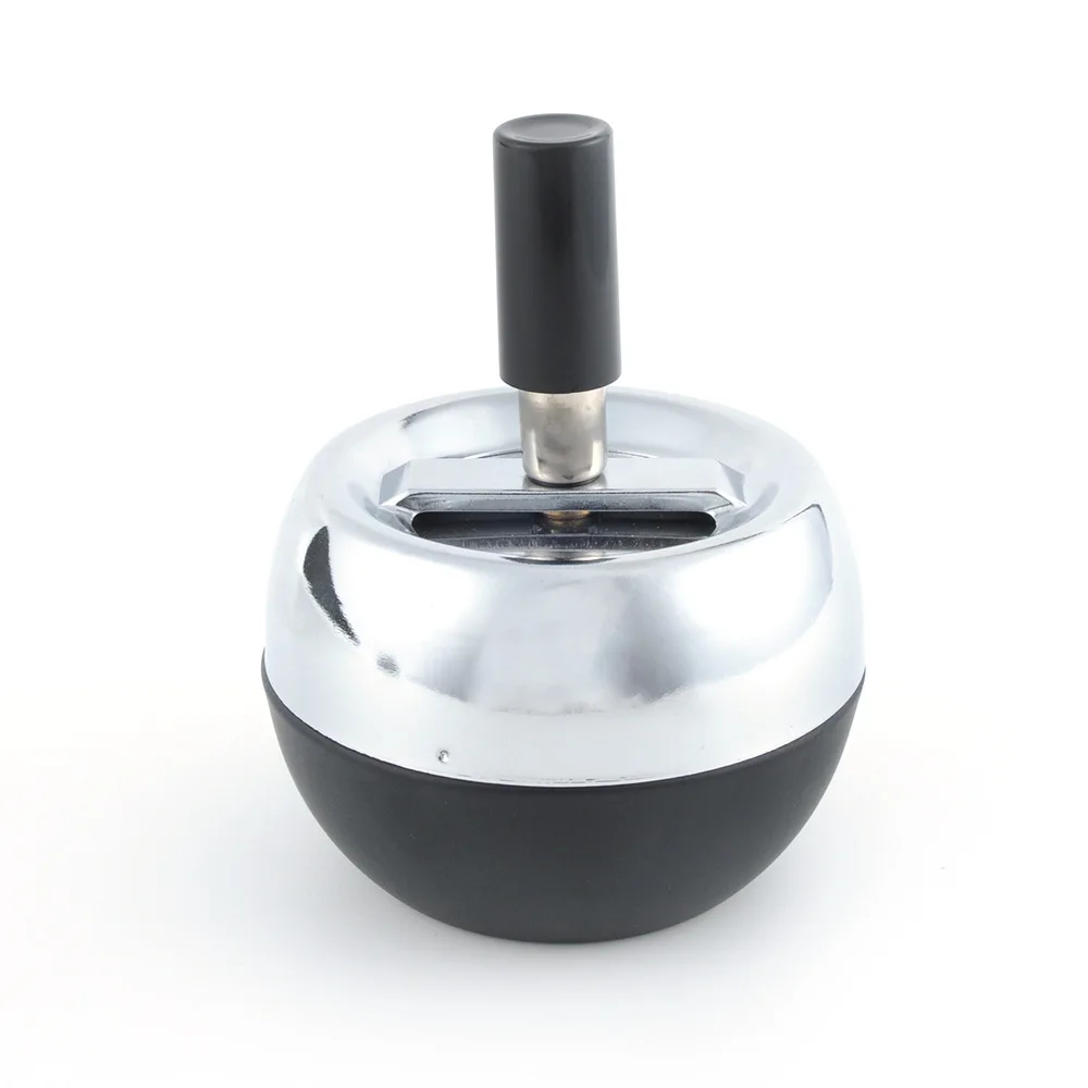 BEYOU Creative Outdoor Spin Metal Cigar Stainless Leather Ashtray Smoking Ash Tray With Lid