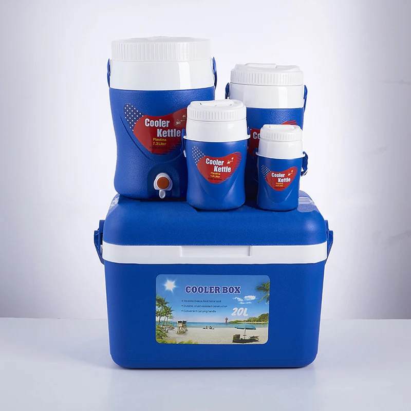 Wholesale Camping Cooler Box Portable  Insulated Reusable Durable BBQ Camping Sports Kettle Set Camping Ice Coolers Boxs Set