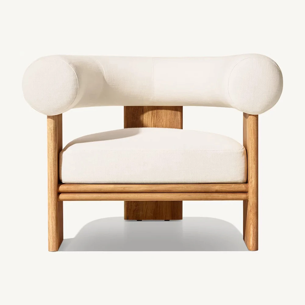 Decoout Outdoor Teak Wooden Outdoor Furniture for Garden and Patio Lounge Chair Teak Wooden Sofa Chair